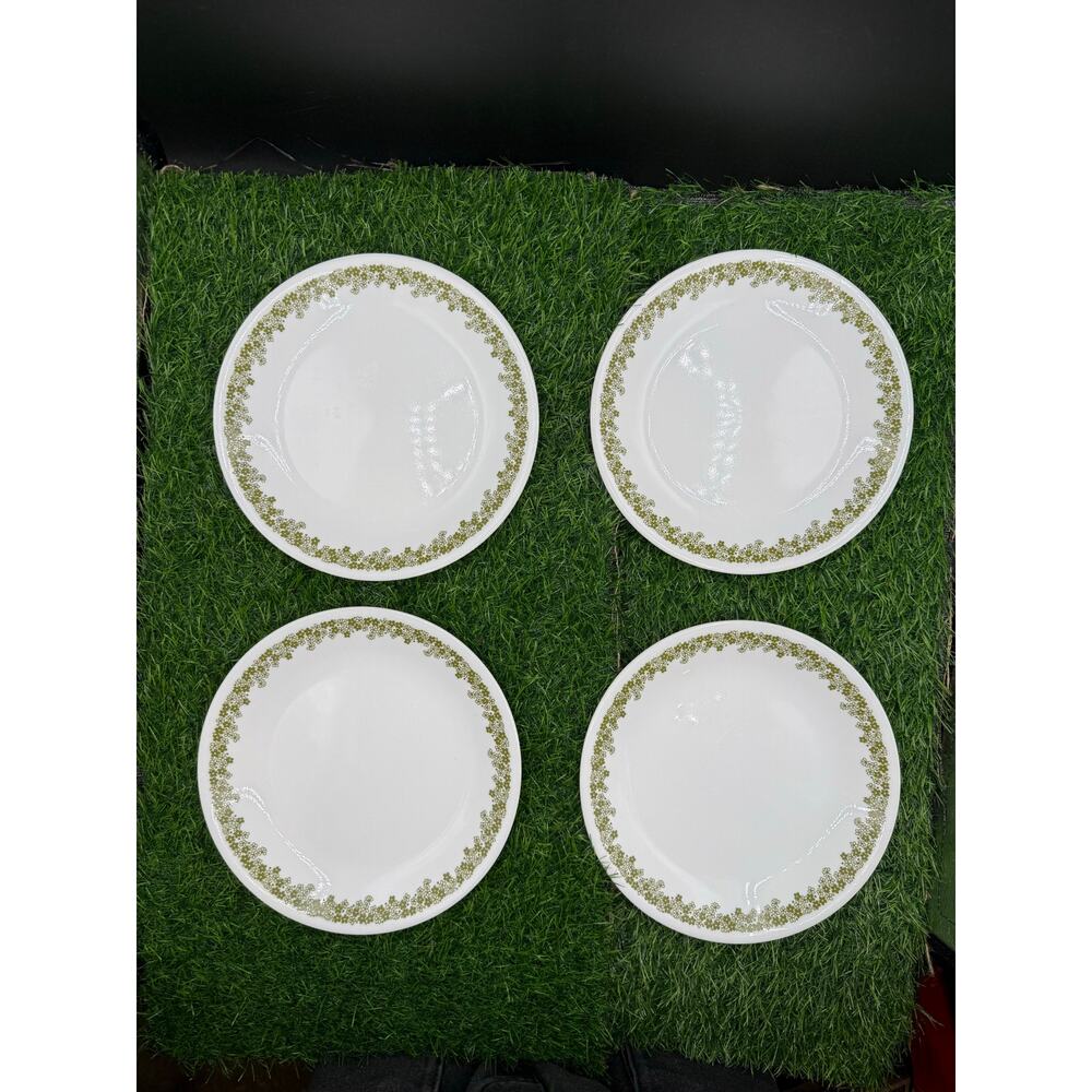 Vintage Corelle Spring Blossom “Crazy Daisy” Dinner Plates- Set 4-8.5"